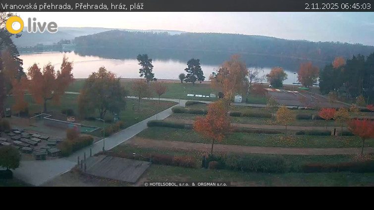 Vranovská přehrada - Přehrada, hráz, pláž - 2.11.2025 v 06:45 Vranovská přehrada - Přehrada, hráz, pláž - 2.11.2025 v 06:45