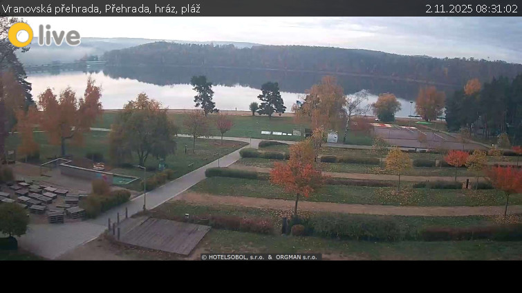 Vranovská přehrada - Přehrada, hráz, pláž - 2.11.2025 v 08:31 Vranovská přehrada - Přehrada, hráz, pláž - 2.11.2025 v 08:31