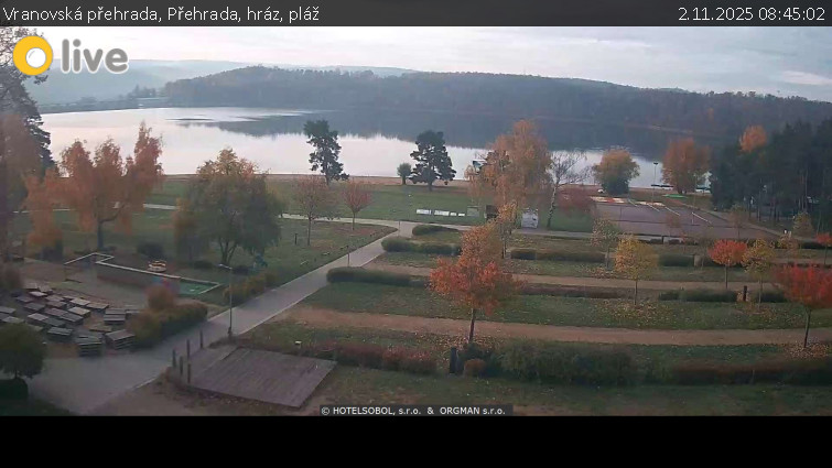 Vranovská přehrada - Přehrada, hráz, pláž - 2.11.2025 v 08:45 Vranovská přehrada - Přehrada, hráz, pláž - 2.11.2025 v 08:45