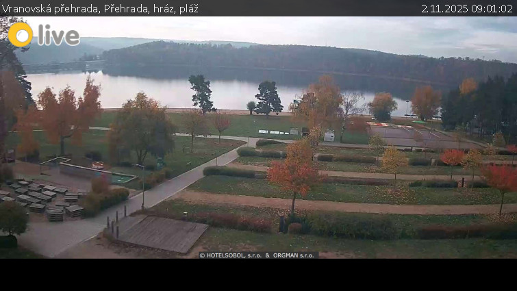 Vranovská přehrada - Přehrada, hráz, pláž - 2.11.2025 v 09:01 Vranovská přehrada - Přehrada, hráz, pláž - 2.11.2025 v 09:01