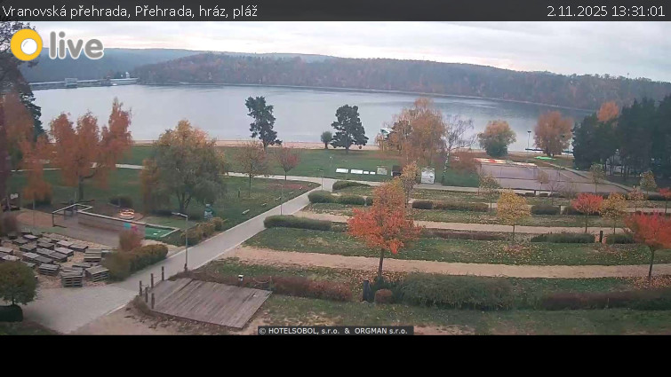 Vranovská přehrada - Přehrada, hráz, pláž - 2.11.2025 v 13:31 Vranovská přehrada - Přehrada, hráz, pláž - 2.11.2025 v 13:31