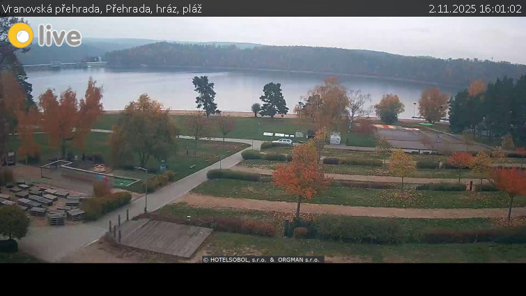 Vranovská přehrada - Přehrada, hráz, pláž - 2.11.2025 v 16:01 Vranovská přehrada - Přehrada, hráz, pláž - 2.11.2025 v 16:01