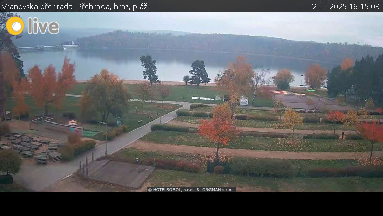 Vranovská přehrada - Přehrada, hráz, pláž - 2.11.2025 v 16:15 Vranovská přehrada - Přehrada, hráz, pláž - 2.11.2025 v 16:15