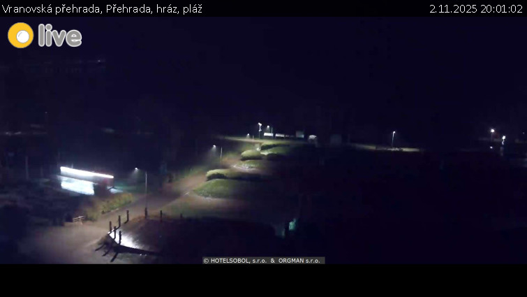 Vranovská přehrada - Přehrada, hráz, pláž - 2.11.2025 v 20:01 Vranovská přehrada - Přehrada, hráz, pláž - 2.11.2025 v 20:01
