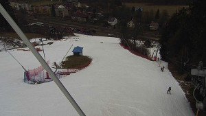 Skiareál Karolinka  - Spodní část sjezdovky skiareálu Karolinka - 7.3.2023 v 12:02