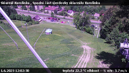 Skiareál Karolinka  - Spodní část sjezdovky skiareálu Karolinka - 1.6.2023 v 12:02