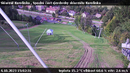 Skiareál Karolinka  - Spodní část sjezdovky skiareálu Karolinka - 4.10.2023 v 15:02