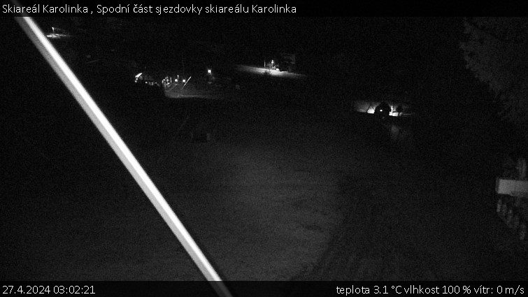 Skiareál Karolinka  - Spodní část sjezdovky skiareálu Karolinka - 27.4.2024 v 03:02