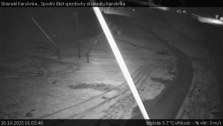 Skiareál Karolinka - Spodní část sjezdovky skiareálu Karolinka - 16.10.2025 v 01:02 Skiareál Karolinka - Spodní část sjezdovky skiareálu Karolinka - 16.10.2025 v 01:02