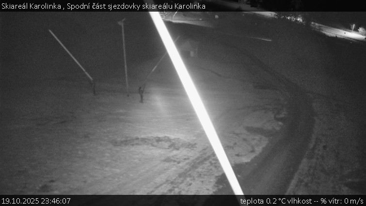 Skiareál Karolinka - Spodní část sjezdovky skiareálu Karolinka - 19.10.2025 v 23:46 Skiareál Karolinka - Spodní část sjezdovky skiareálu Karolinka - 19.10.2025 v 23:46