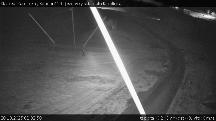 Skiareál Karolinka - Spodní část sjezdovky skiareálu Karolinka - 20.10.2025 v 02:32 Skiareál Karolinka - Spodní část sjezdovky skiareálu Karolinka - 20.10.2025 v 02:32
