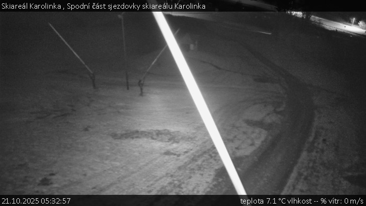 Skiareál Karolinka - Spodní část sjezdovky skiareálu Karolinka - 21.10.2025 v 05:32 Skiareál Karolinka - Spodní část sjezdovky skiareálu Karolinka - 21.10.2025 v 05:32