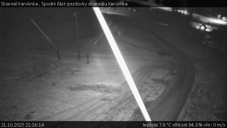Skiareál Karolinka - Spodní část sjezdovky skiareálu Karolinka - 21.10.2025 v 21:16 Skiareál Karolinka - Spodní část sjezdovky skiareálu Karolinka - 21.10.2025 v 21:16