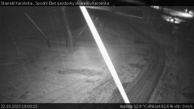 Skiareál Karolinka - Spodní část sjezdovky skiareálu Karolinka - 22.10.2025 v 19:00 Skiareál Karolinka - Spodní část sjezdovky skiareálu Karolinka - 22.10.2025 v 19:00