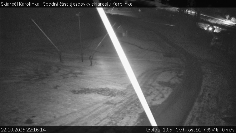 Skiareál Karolinka - Spodní část sjezdovky skiareálu Karolinka - 22.10.2025 v 22:16 Skiareál Karolinka - Spodní část sjezdovky skiareálu Karolinka - 22.10.2025 v 22:16