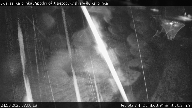 Skiareál Karolinka - Spodní část sjezdovky skiareálu Karolinka - 24.10.2025 v 03:00 Skiareál Karolinka - Spodní část sjezdovky skiareálu Karolinka - 24.10.2025 v 03:00