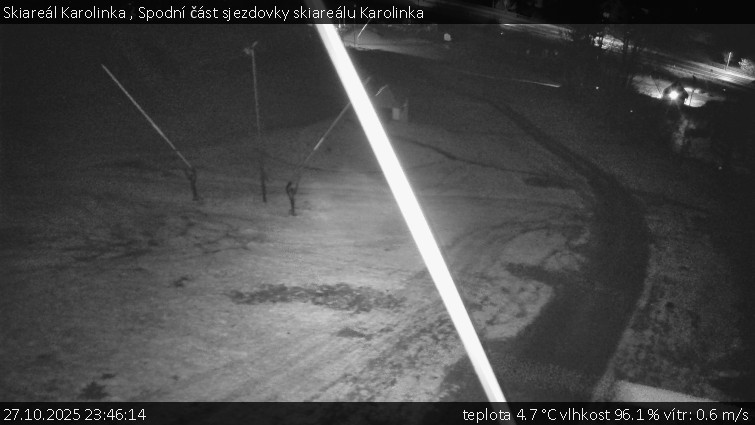 Skiareál Karolinka  - Spodní část sjezdovky skiareálu Karolinka - 27.10.2025 v 23:46 Skiareál Karolinka  - Spodní část sjezdovky skiareálu Karolinka - 27.10.2025 v 23:46