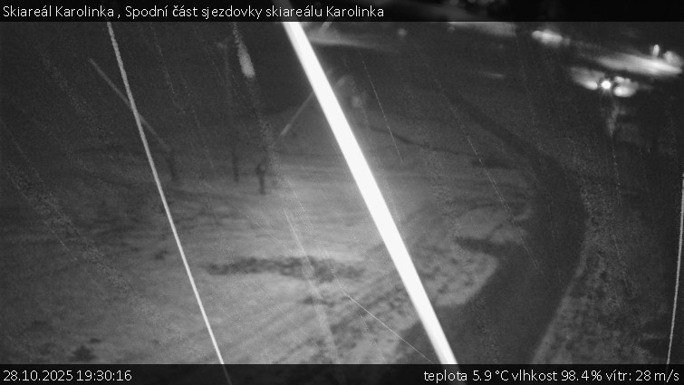Skiareál Karolinka  - Spodní část sjezdovky skiareálu Karolinka - 28.10.2025 v 19:30 Skiareál Karolinka  - Spodní část sjezdovky skiareálu Karolinka - 28.10.2025 v 19:30