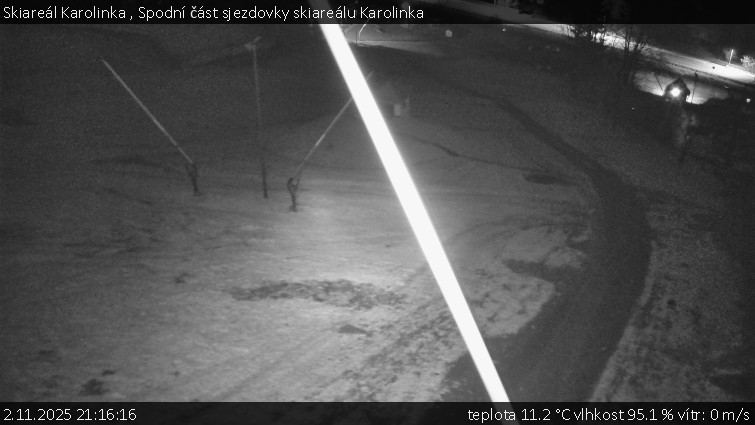 Skiareál Karolinka - Spodní část sjezdovky skiareálu Karolinka - 2.11.2025 v 21:16 Skiareál Karolinka - Spodní část sjezdovky skiareálu Karolinka - 2.11.2025 v 21:16