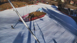 Spodní část sjezdovky skiareálu Karolinka