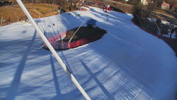 Spodní část sjezdovky skiareálu Karolinka