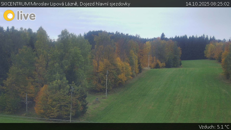 SKICENTRUM Miroslav Lipová Lázně - Dojezd hlavní sjezdovky - 14.10.2025 v 08:25 SKICENTRUM Miroslav Lipová Lázně - Dojezd hlavní sjezdovky - 14.10.2025 v 08:25