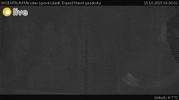 SKICENTRUM Miroslav Lipová Lázně - Dojezd hlavní sjezdovky - 15.10.2025 v 03:30 SKICENTRUM Miroslav Lipová Lázně - Dojezd hlavní sjezdovky - 15.10.2025 v 03:30
