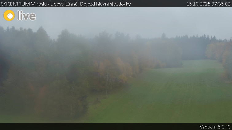 SKICENTRUM Miroslav Lipová Lázně - Dojezd hlavní sjezdovky - 15.10.2025 v 07:35 SKICENTRUM Miroslav Lipová Lázně - Dojezd hlavní sjezdovky - 15.10.2025 v 07:35