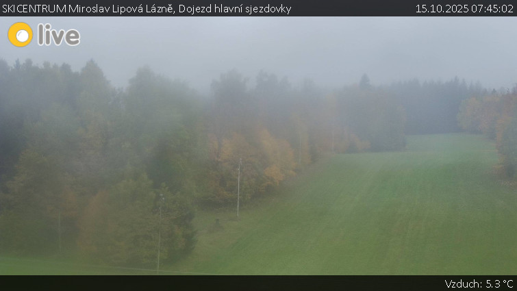 SKICENTRUM Miroslav Lipová Lázně - Dojezd hlavní sjezdovky - 15.10.2025 v 07:45 SKICENTRUM Miroslav Lipová Lázně - Dojezd hlavní sjezdovky - 15.10.2025 v 07:45