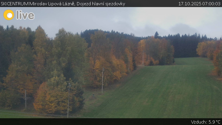 SKICENTRUM Miroslav Lipová Lázně - Dojezd hlavní sjezdovky - 17.10.2025 v 07:00 SKICENTRUM Miroslav Lipová Lázně - Dojezd hlavní sjezdovky - 17.10.2025 v 07:00