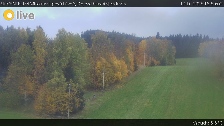 SKICENTRUM Miroslav Lipová Lázně - Dojezd hlavní sjezdovky - 17.10.2025 v 16:50 SKICENTRUM Miroslav Lipová Lázně - Dojezd hlavní sjezdovky - 17.10.2025 v 16:50