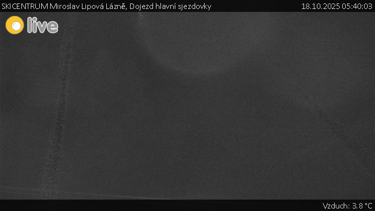 SKICENTRUM Miroslav Lipová Lázně - Dojezd hlavní sjezdovky - 18.10.2025 v 05:40 SKICENTRUM Miroslav Lipová Lázně - Dojezd hlavní sjezdovky - 18.10.2025 v 05:40