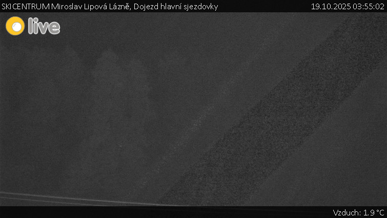 SKICENTRUM Miroslav Lipová Lázně - Dojezd hlavní sjezdovky - 19.10.2025 v 03:55 SKICENTRUM Miroslav Lipová Lázně - Dojezd hlavní sjezdovky - 19.10.2025 v 03:55