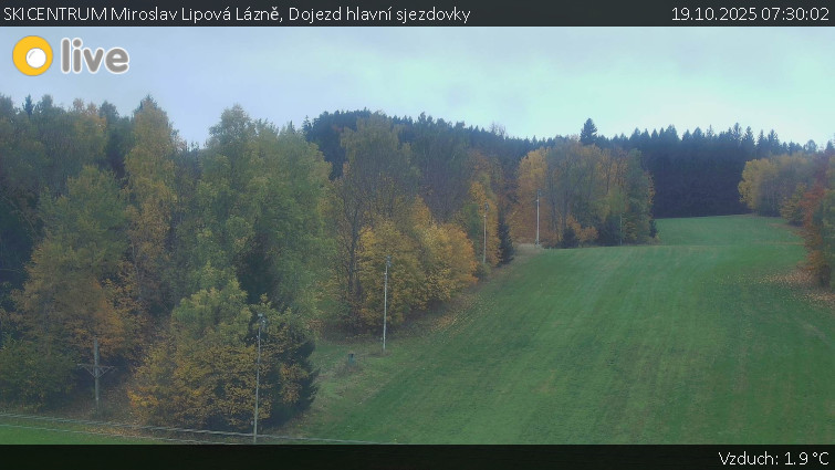 SKICENTRUM Miroslav Lipová Lázně - Dojezd hlavní sjezdovky - 19.10.2025 v 07:30 SKICENTRUM Miroslav Lipová Lázně - Dojezd hlavní sjezdovky - 19.10.2025 v 07:30