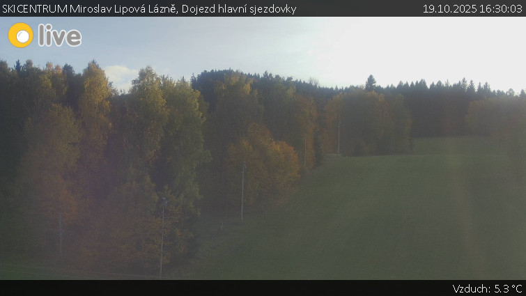SKICENTRUM Miroslav Lipová Lázně - Dojezd hlavní sjezdovky - 19.10.2025 v 16:30 SKICENTRUM Miroslav Lipová Lázně - Dojezd hlavní sjezdovky - 19.10.2025 v 16:30