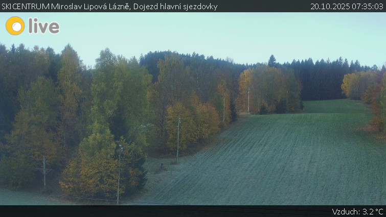 SKICENTRUM Miroslav Lipová Lázně - Dojezd hlavní sjezdovky - 20.10.2025 v 07:35 SKICENTRUM Miroslav Lipová Lázně - Dojezd hlavní sjezdovky - 20.10.2025 v 07:35
