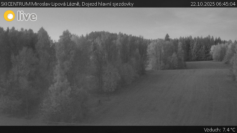 SKICENTRUM Miroslav Lipová Lázně - Dojezd hlavní sjezdovky - 22.10.2025 v 06:45 SKICENTRUM Miroslav Lipová Lázně - Dojezd hlavní sjezdovky - 22.10.2025 v 06:45