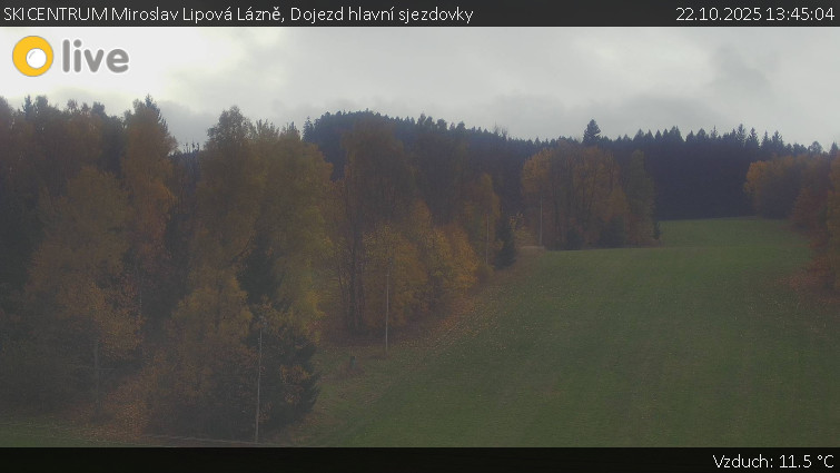 SKICENTRUM Miroslav Lipová Lázně - Dojezd hlavní sjezdovky - 22.10.2025 v 13:45 SKICENTRUM Miroslav Lipová Lázně - Dojezd hlavní sjezdovky - 22.10.2025 v 13:45