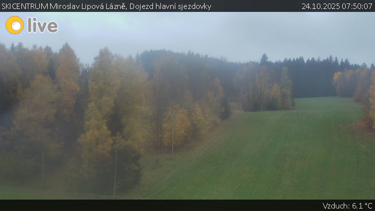 SKICENTRUM Miroslav Lipová Lázně - Dojezd hlavní sjezdovky - 24.10.2025 v 07:50 SKICENTRUM Miroslav Lipová Lázně - Dojezd hlavní sjezdovky - 24.10.2025 v 07:50