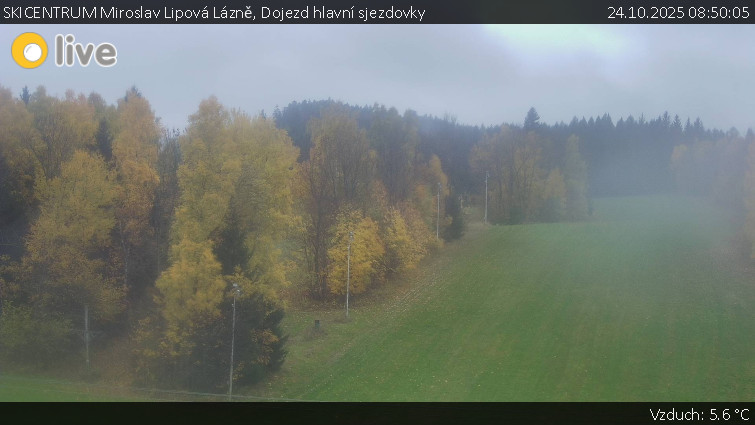 SKICENTRUM Miroslav Lipová Lázně - Dojezd hlavní sjezdovky - 24.10.2025 v 08:50 SKICENTRUM Miroslav Lipová Lázně - Dojezd hlavní sjezdovky - 24.10.2025 v 08:50