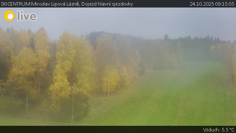 SKICENTRUM Miroslav Lipová Lázně - Dojezd hlavní sjezdovky - 24.10.2025 v 09:15 SKICENTRUM Miroslav Lipová Lázně - Dojezd hlavní sjezdovky - 24.10.2025 v 09:15