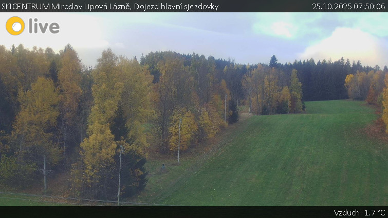 SKICENTRUM Miroslav Lipová Lázně - Dojezd hlavní sjezdovky - 25.10.2025 v 07:50 SKICENTRUM Miroslav Lipová Lázně - Dojezd hlavní sjezdovky - 25.10.2025 v 07:50
