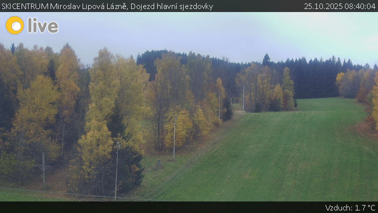 SKICENTRUM Miroslav Lipová Lázně - Dojezd hlavní sjezdovky - 25.10.2025 v 08:40 SKICENTRUM Miroslav Lipová Lázně - Dojezd hlavní sjezdovky - 25.10.2025 v 08:40
