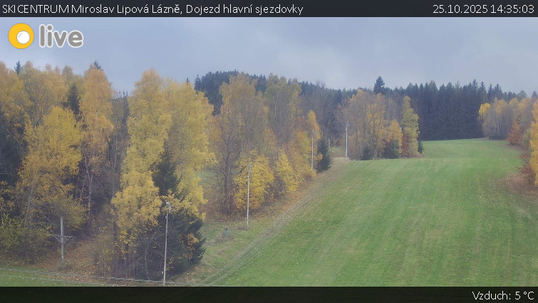 SKICENTRUM Miroslav Lipová Lázně - Dojezd hlavní sjezdovky - 25.10.2025 v 14:35 SKICENTRUM Miroslav Lipová Lázně - Dojezd hlavní sjezdovky - 25.10.2025 v 14:35
