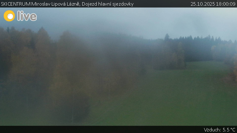 SKICENTRUM Miroslav Lipová Lázně - Dojezd hlavní sjezdovky - 25.10.2025 v 18:00 SKICENTRUM Miroslav Lipová Lázně - Dojezd hlavní sjezdovky - 25.10.2025 v 18:00