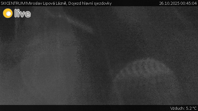 SKICENTRUM Miroslav Lipová Lázně - Dojezd hlavní sjezdovky - 26.10.2025 v 00:45 SKICENTRUM Miroslav Lipová Lázně - Dojezd hlavní sjezdovky - 26.10.2025 v 00:45