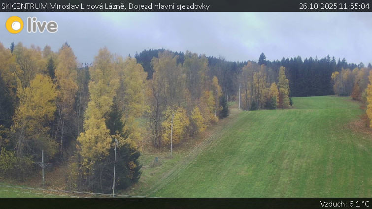 SKICENTRUM Miroslav Lipová Lázně - Dojezd hlavní sjezdovky - 26.10.2025 v 11:55 SKICENTRUM Miroslav Lipová Lázně - Dojezd hlavní sjezdovky - 26.10.2025 v 11:55
