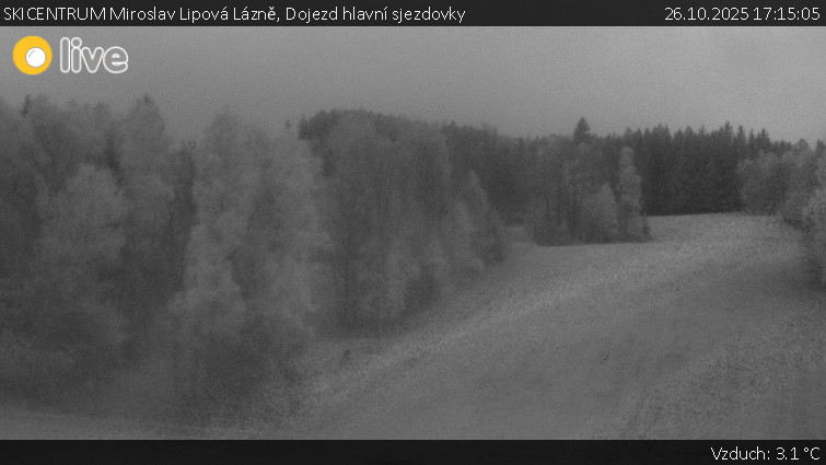 SKICENTRUM Miroslav Lipová Lázně - Dojezd hlavní sjezdovky - 26.10.2025 v 17:15 SKICENTRUM Miroslav Lipová Lázně - Dojezd hlavní sjezdovky - 26.10.2025 v 17:15