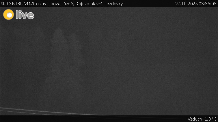 SKICENTRUM Miroslav Lipová Lázně - Dojezd hlavní sjezdovky - 27.10.2025 v 03:35 SKICENTRUM Miroslav Lipová Lázně - Dojezd hlavní sjezdovky - 27.10.2025 v 03:35