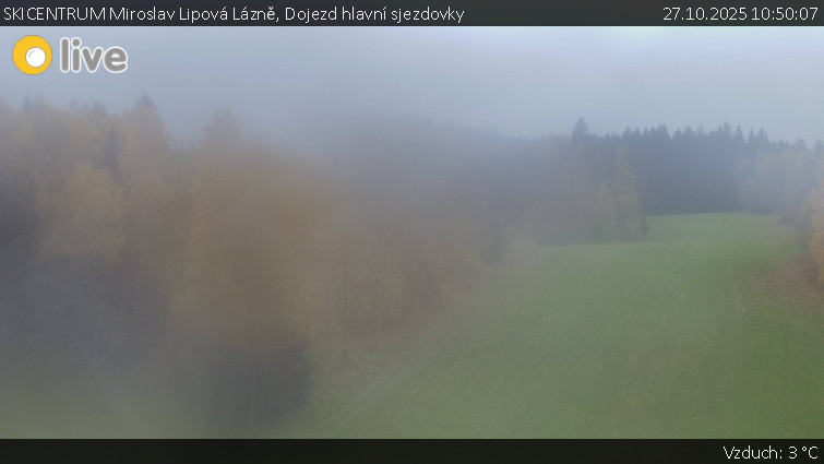 SKICENTRUM Miroslav Lipová Lázně - Dojezd hlavní sjezdovky - 27.10.2025 v 10:50 SKICENTRUM Miroslav Lipová Lázně - Dojezd hlavní sjezdovky - 27.10.2025 v 10:50